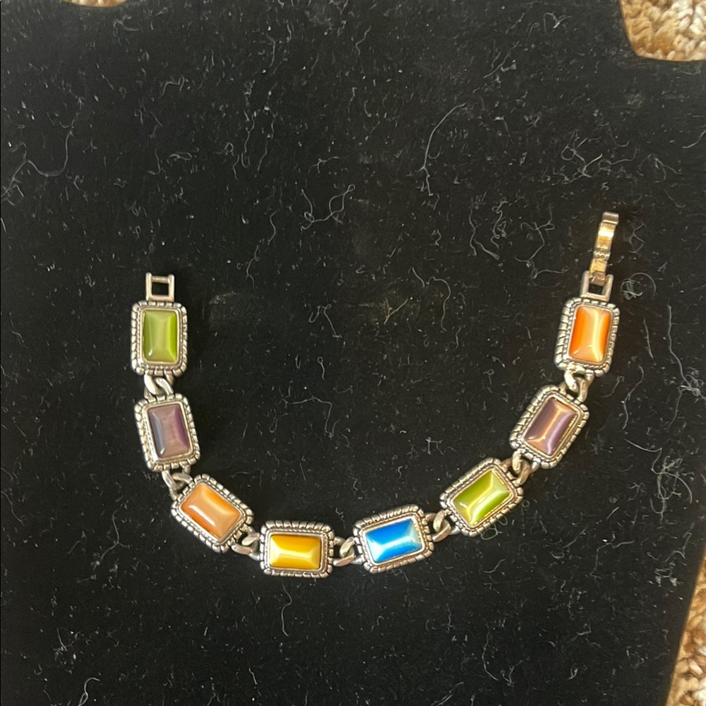 Premier Designs Green and Orange Gemstone Bracelet